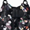 Mittlerer geflochtener Rucksack mit Blumen