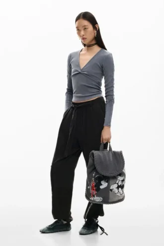 Mittlerer Rucksack aus Denim mit Mickey Mouse™