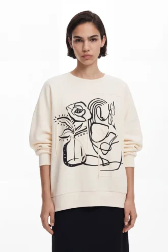 Oversized-Sweatshirt mit Blumenmuster
