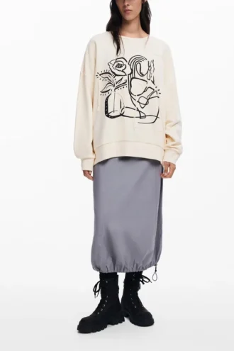 Oversized-Sweatshirt mit Blumenmuster