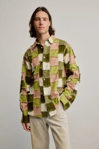 Patchwork-Hemd mit Karomuster