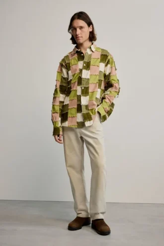 Patchwork-Hemd mit Karomuster