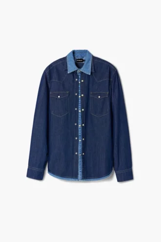 Patchwork-Jeans-Hemd