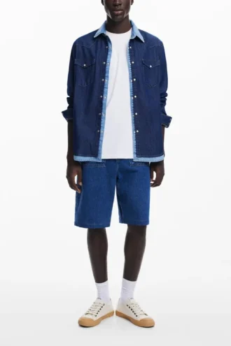 Patchwork-Jeans-Hemd