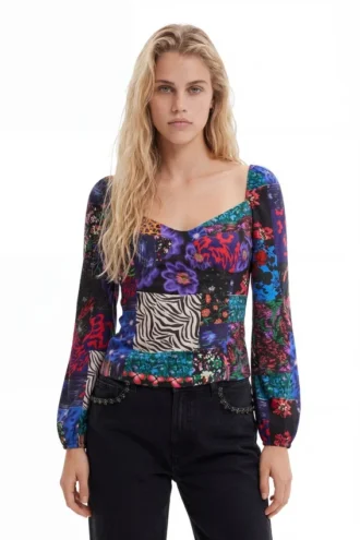 Patchwork-Korsett-Bluse Patchwork-Korsett-Bluse