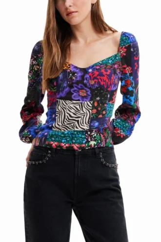 Patchwork-Korsett-Bluse Patchwork-Korsett-Bluse