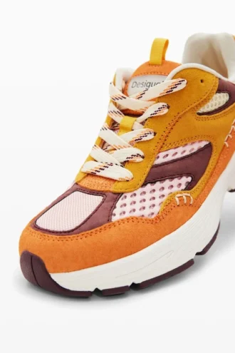 Patchwork-Sneaker aus Spaltleder