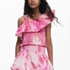 Peplum-Oberteil mit Blumenmuster Peplum-Oberteil mit Blumenmuster