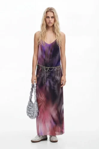 Plissee-Kleid mit Blumenmuster
