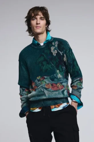 Pullover mit Stillleben-Struktur Pullover mit Stillleben-Struktur