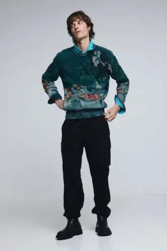 Pullover mit Stillleben-Struktur Pullover mit Stillleben-Struktur