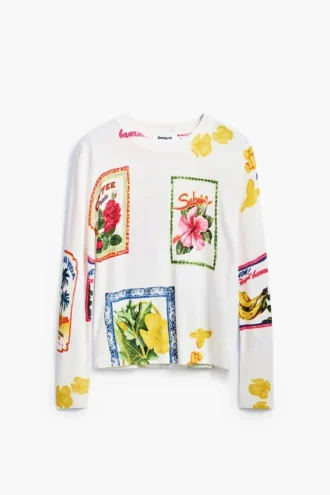 Pullover mit tropischen Briefmarken Pullover mit tropischen Briefmarken
