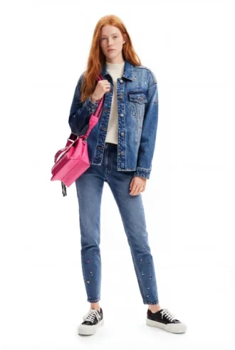 Push-up-Skinny-Jeans mit Blumenmuster Push-up-Skinny-Jeans mit Blumenmuster