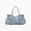 Raffierte Denim-Tasche