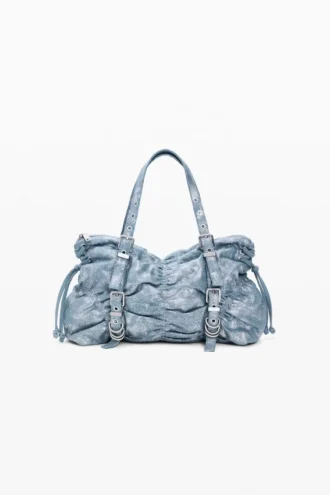 Raffierte Denim-Tasche