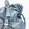 Raffierte Denim-Tasche