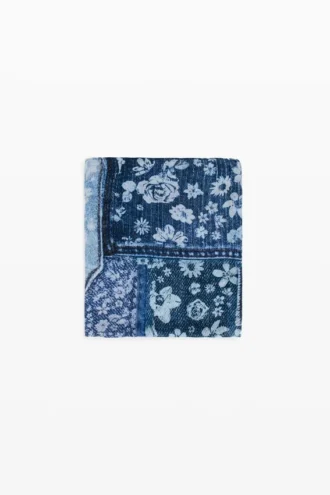 Rechteckiger Schal mit Denim-Patches