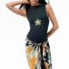 Ärmelloses Kleid mit Print