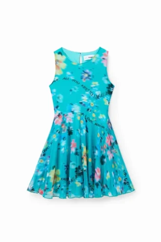 Ärmelloses Kleid mit Unschärfe-Effekt