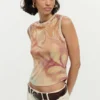 Ärmelloses Strick-T-Shirt