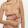 Ärmelloses Strick-T-Shirt