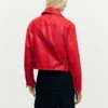 Rote Kunstleder-Jacke Rote Kunstleder-Jacke