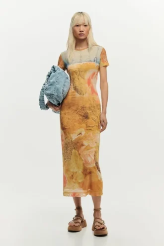 Schmal geschnittenes Hybrid-Kleid