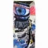 Schmaler, geraffter Midi-Rock mit Collagen-Print