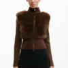 Schokoladenbraune Strickjacke