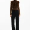 Schokoladenbraune Strickjacke