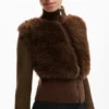 Schokoladenbraune Strickjacke