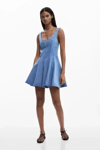 Skater-Kleid im Denim-Look