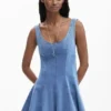 Skater-Kleid im Denim-Look