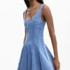 Skater-Kleid im Denim-Look