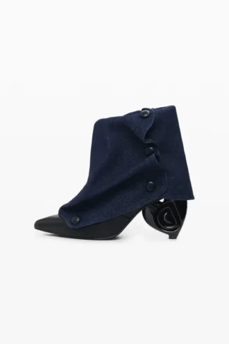 Stiefeletten mit Denim-Lasche