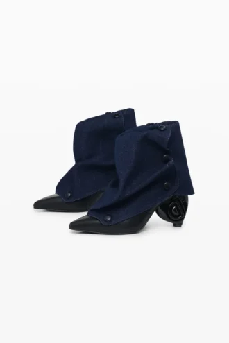 Stiefeletten mit Denim-Lasche