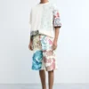 Strick-Bermudas mit Blumenmuster Strick-Bermudas mit Blumenmuster