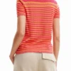 Strick-T-Shirt mit Blumenmotiv