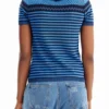 Strick-T-Shirt mit Blumenmotiv