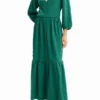 Strukturiertes langes Kleid Strukturiertes langes Kleid