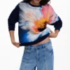 Sweatshirt mit großem Blumenmuster