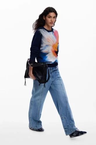 Sweatshirt mit großem Blumenmuster