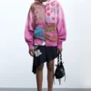 Sweatshirt mit Reißverschluss und Blumenmuster Sweatshirt mit Reißverschluss und Blumenmuster