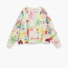 Sweatshirt mit weitem Ärmel und Schriftzug Sweatshirt mit weitem Ärmel und Schriftzug