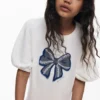 Sweatshirts-Kleid mit Schleife