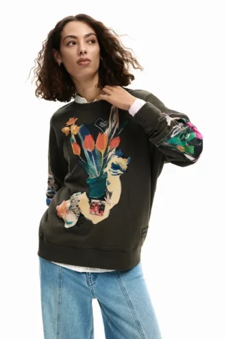 Sweatshirts mit Collagen-Motiv