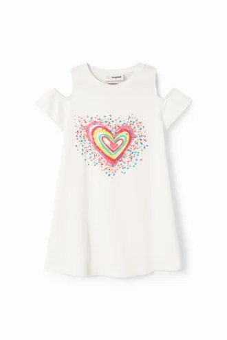 T-Shirt-Kleid mit Herzausschnitt