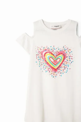 T-Shirt-Kleid mit Herzausschnitt