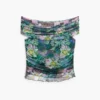 T-Shirt mit Blumenmuster und U-Boot-Ausschnitt T-Shirt mit Blumenmuster und U-Boot-Ausschnitt