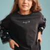 T-Shirt mit Dreiviertelärmeln und Sternen